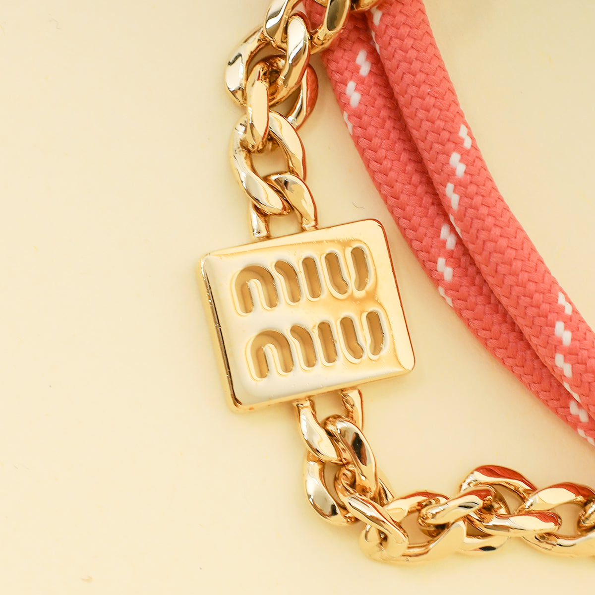 Miu Miu Bicolor, Cord and Metal Trick Keyring