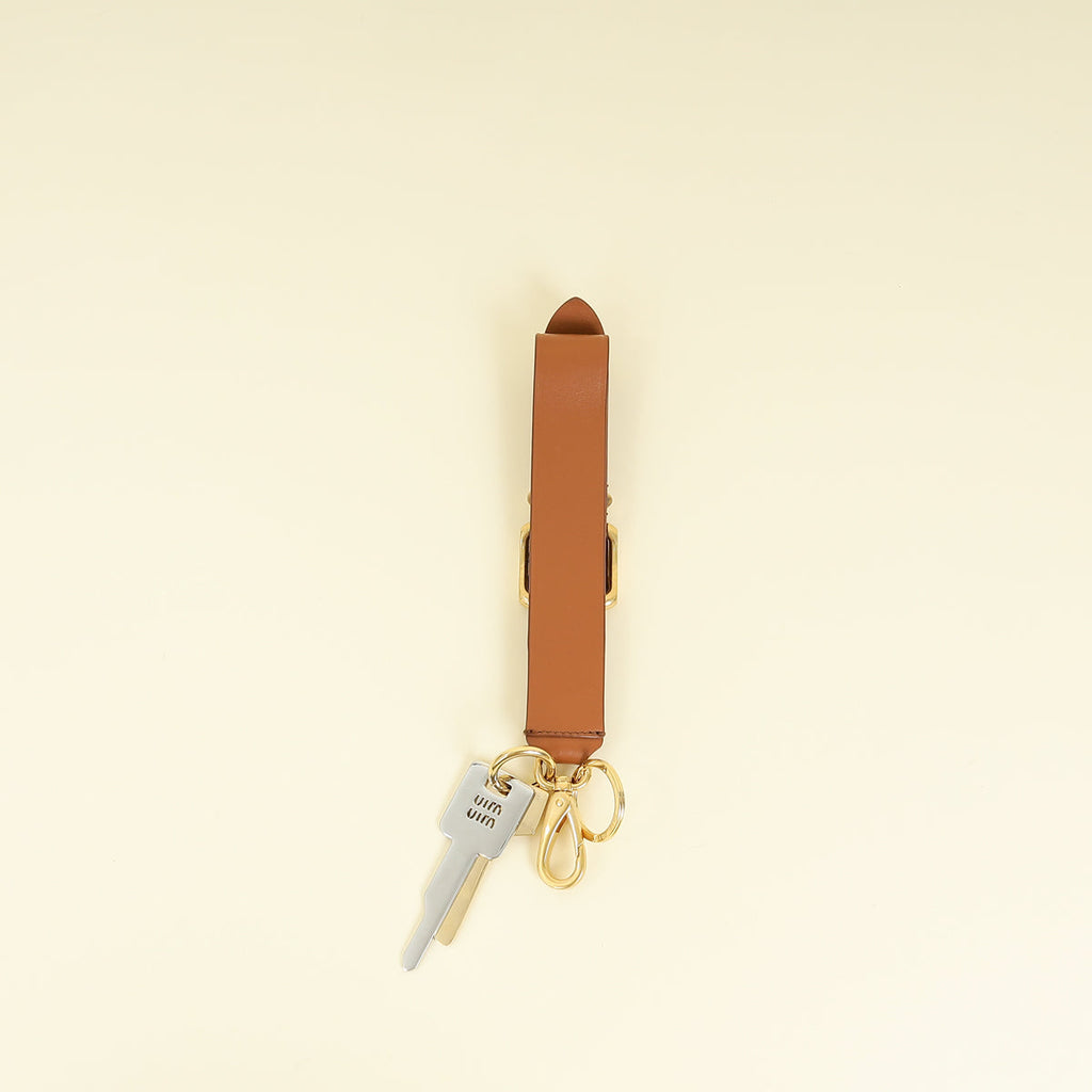 Miu Miu Cognac Buckle Keyring