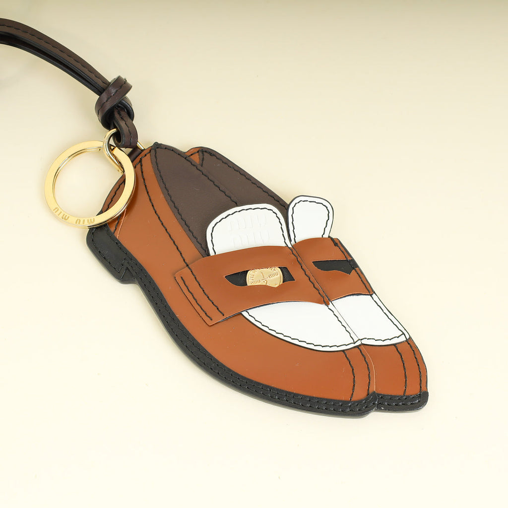 Miu Miu Brown Multicolor Penny Loafer Keychain Trick