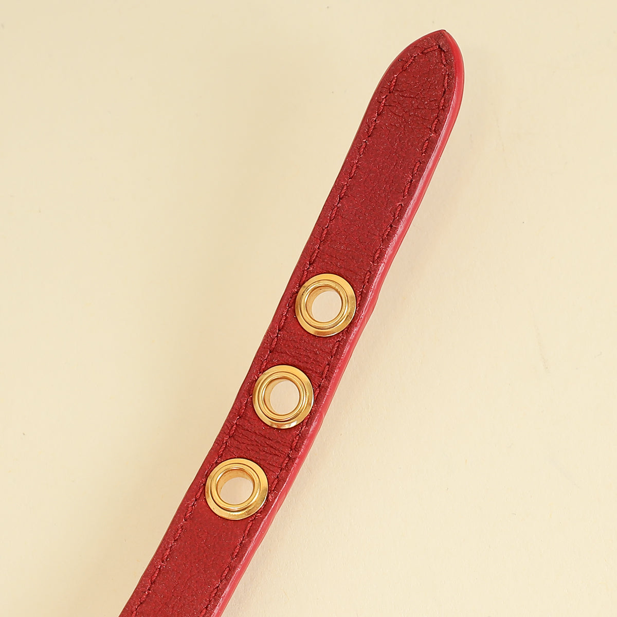 Miu Miu Red Heart Charm Ostrich Wrap Bracelet