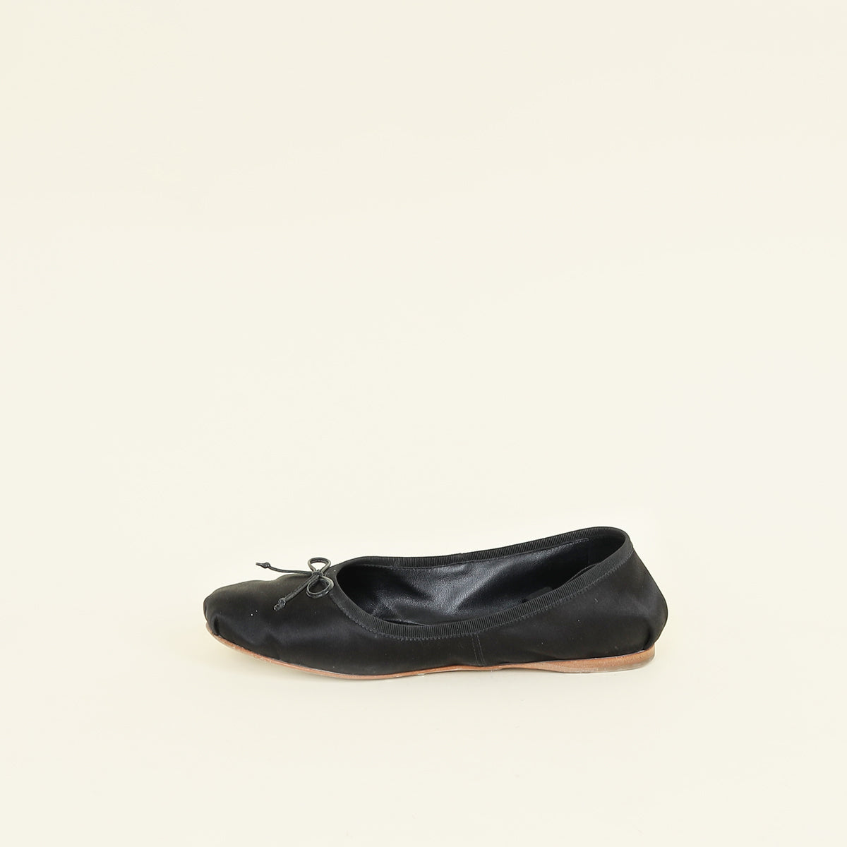 Miu Miu Black Satin Ballerinas 37.5