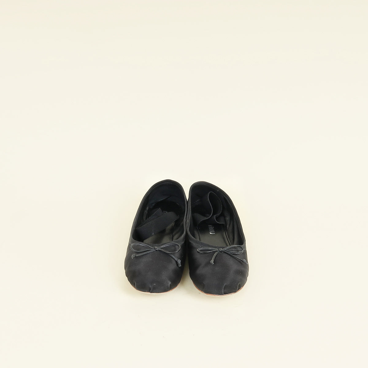 Miu Miu Black Satin Ballerinas 37.5
