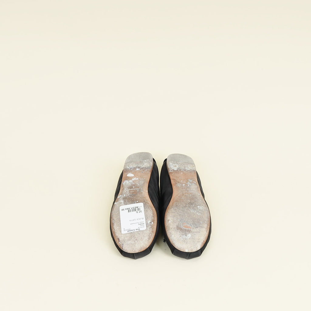 Miu Miu Black Satin Ballerinas 37.5