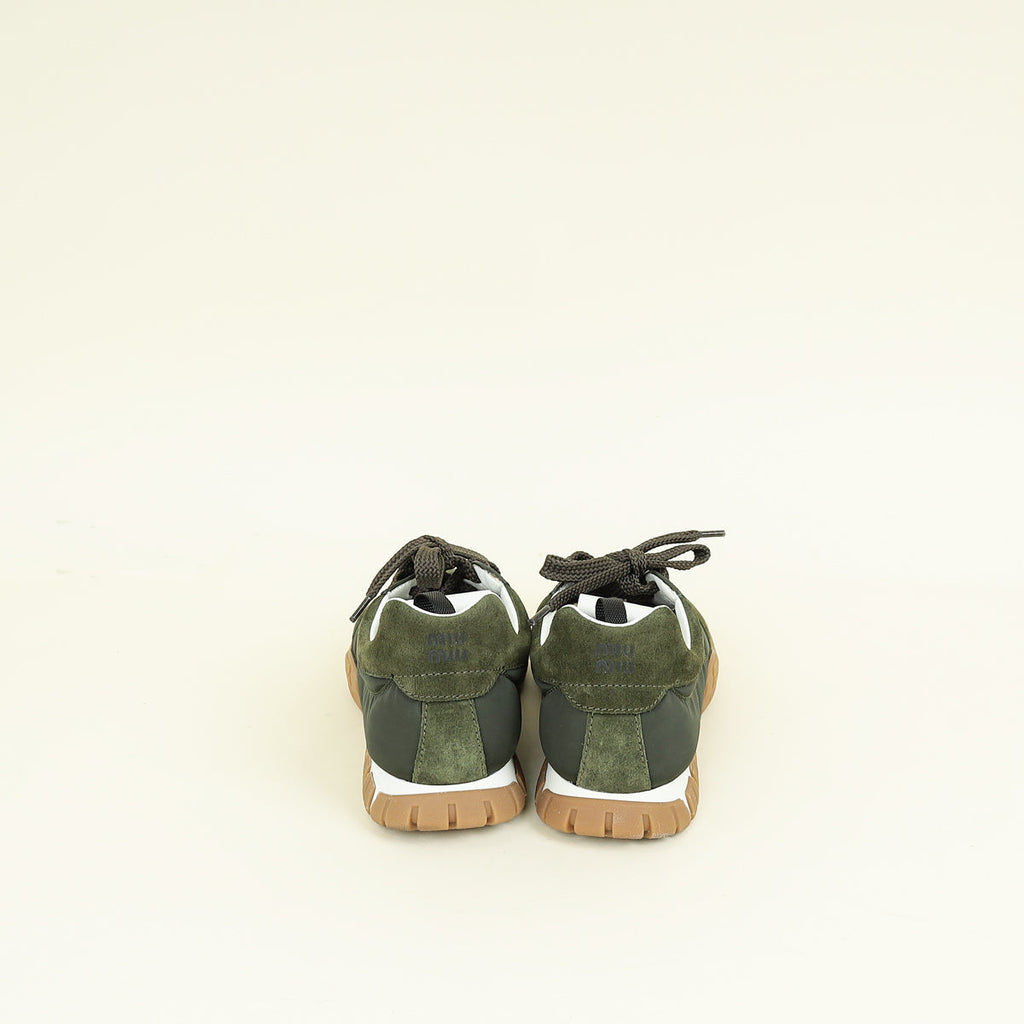 Miu Miu Khaki Tyre Technical Sneakers 40