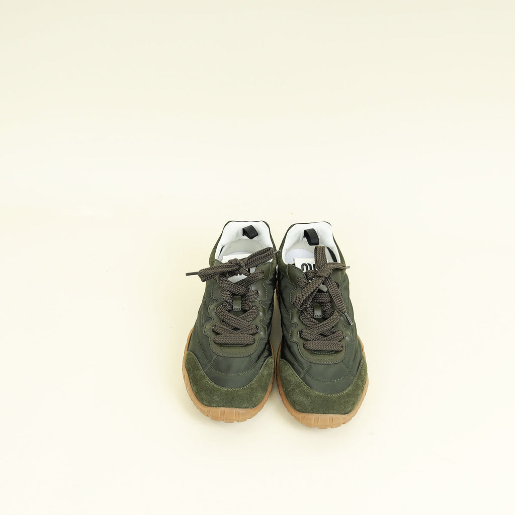Miu Miu Khaki Tyre Technical Sneakers 40