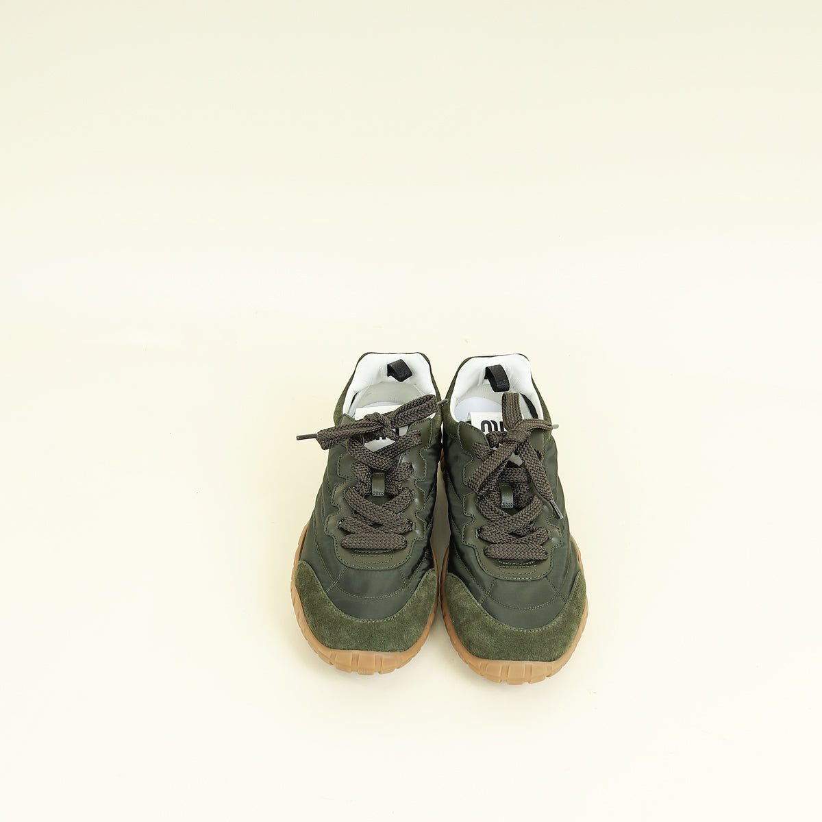 Miu Miu Khaki Tyre Technical Sneakers 40
