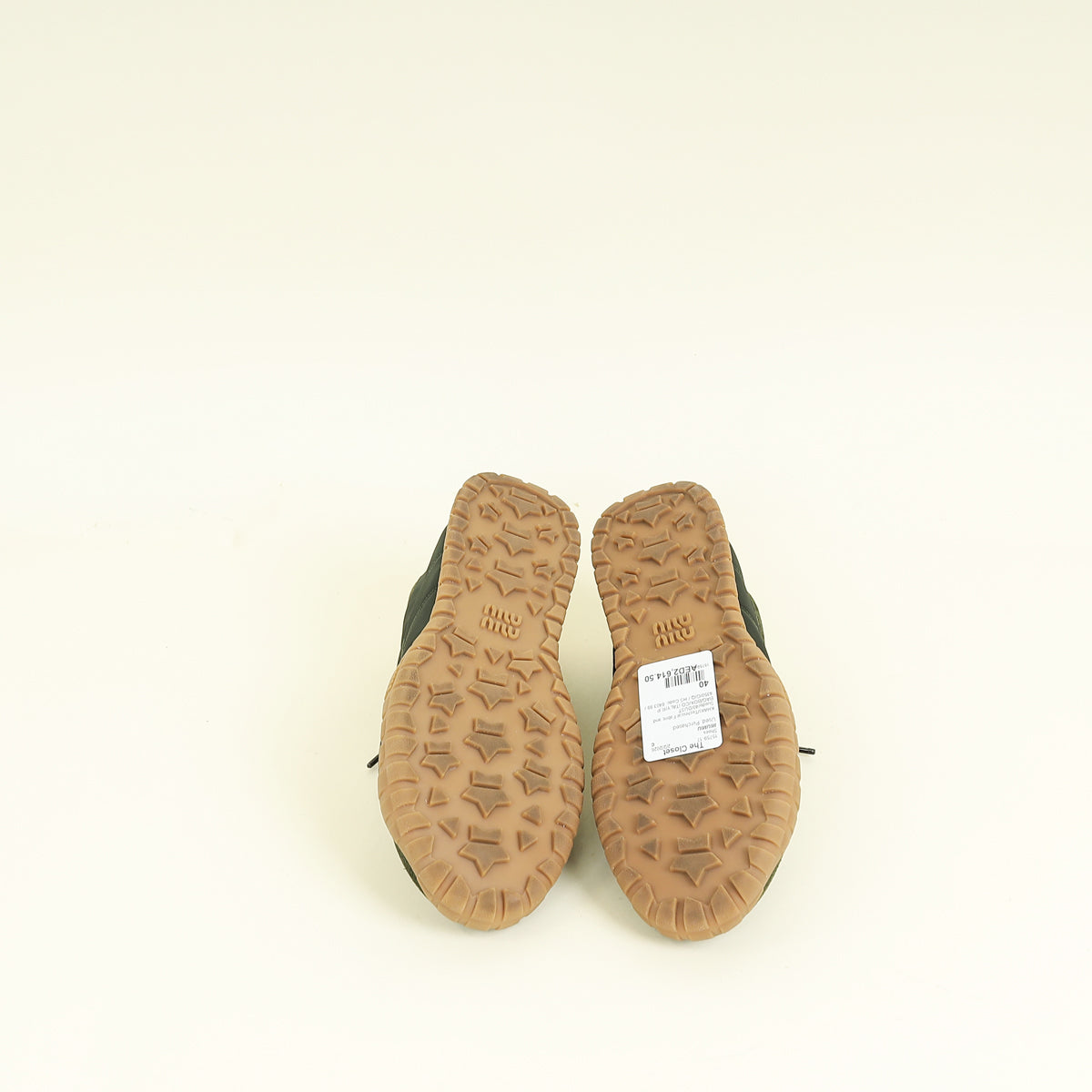 Miu Miu Khaki Tyre Technical Sneakers 40