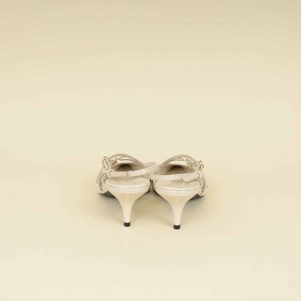 Miu Miu Cream Buckle Slingback Pump 40