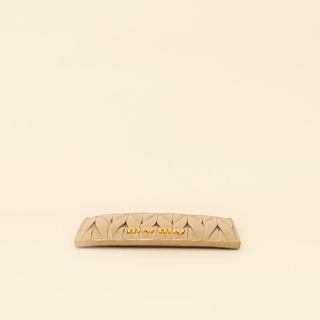 Miu Miu Cammeo Beige Matelassé Card Holder