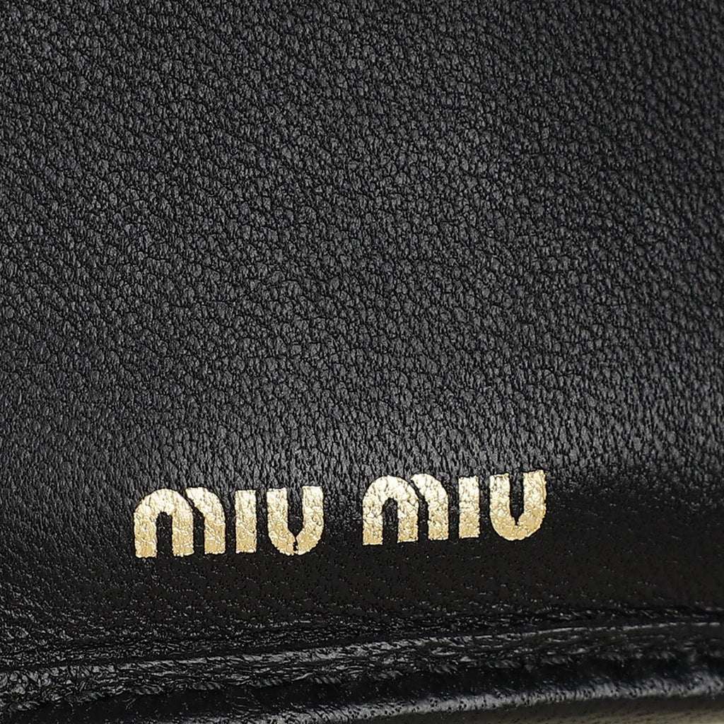 Miu Miu Black Small Matelassé Wallet