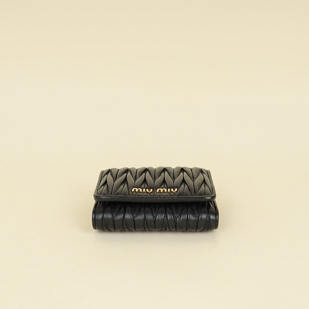 Miu Miu Black Small Matelassé Wallet