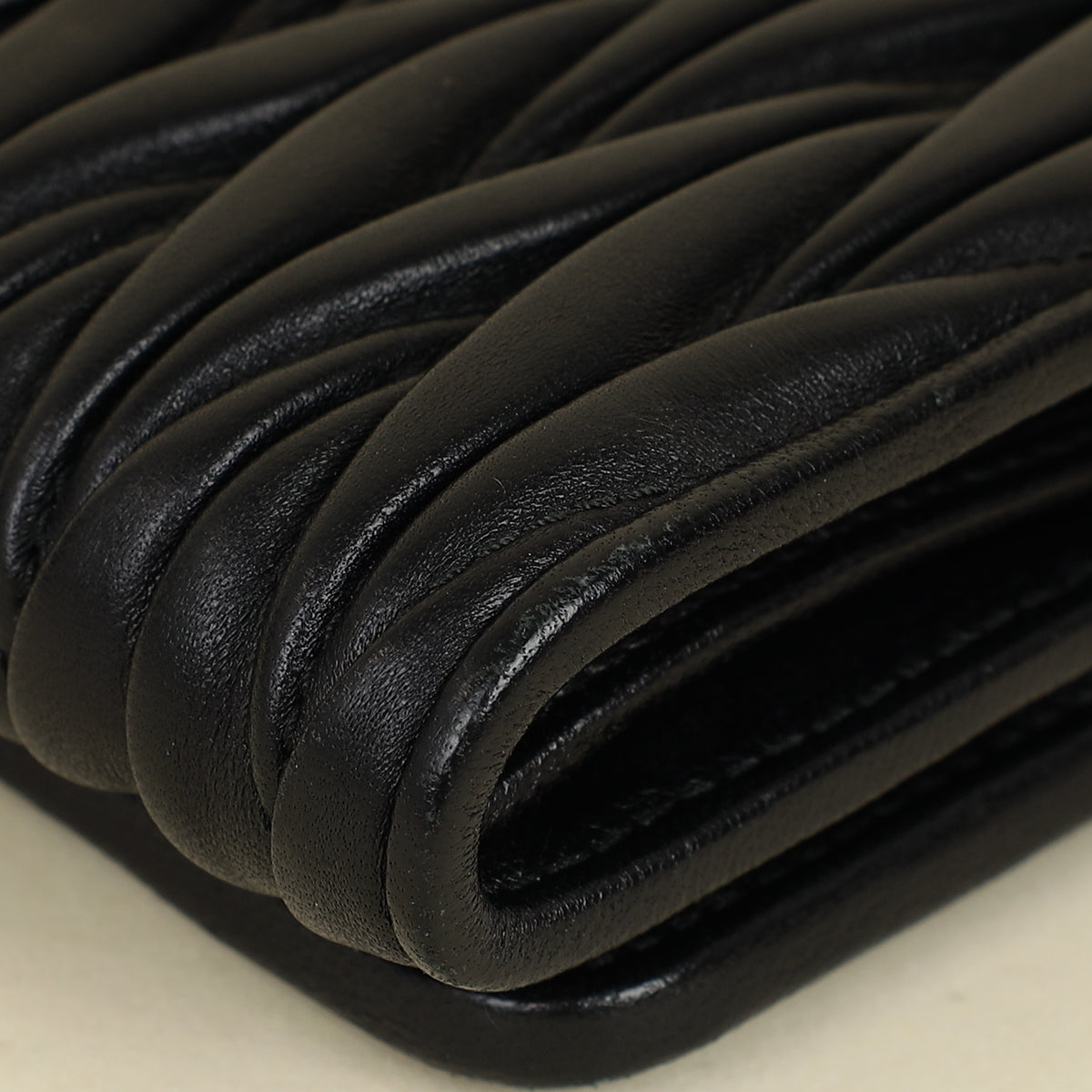 Miu Miu Black Small Matelassé Wallet
