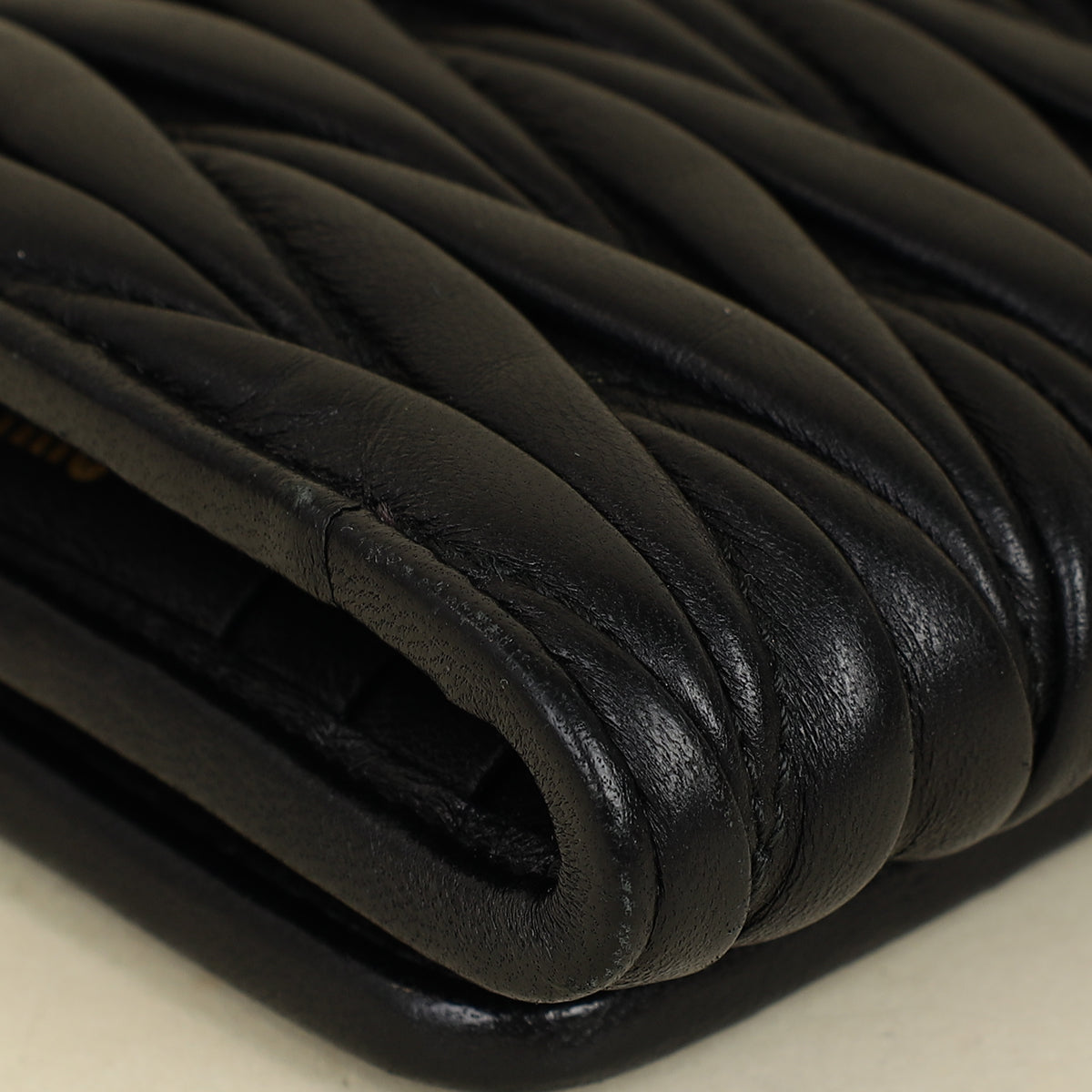 Miu Miu Black Small Matelassé Wallet