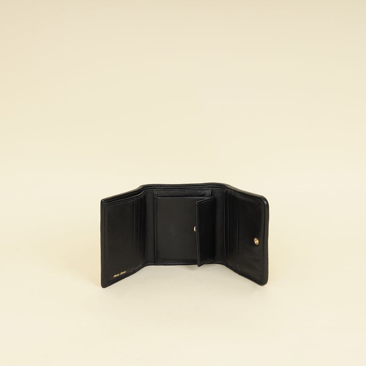 Miu Miu Black Small Matelassé Wallet
