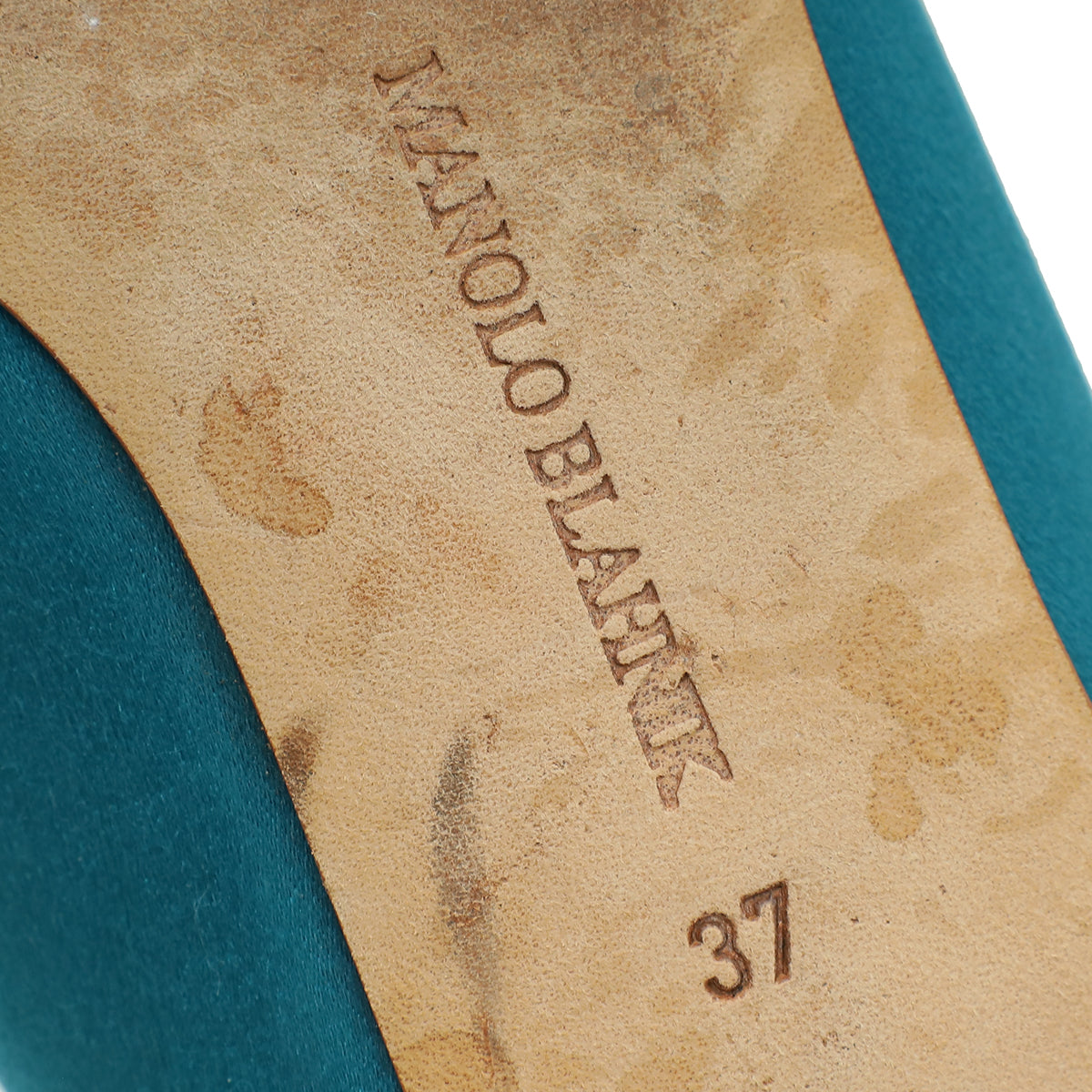 Manolo Blahnik Teal Hangisi Flats 37