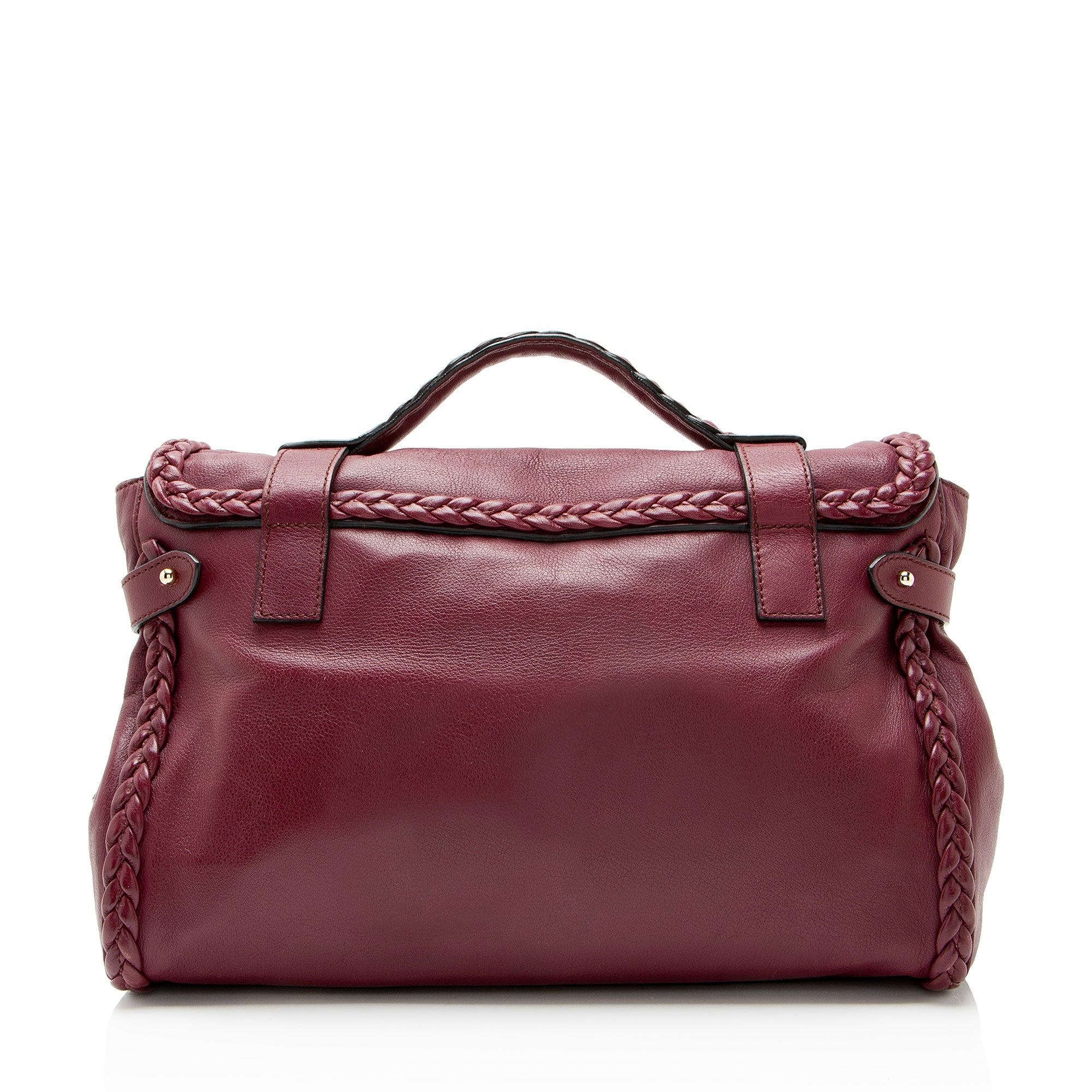 Mulberry Polished Buffalo Braided Alexa Small Crossbody