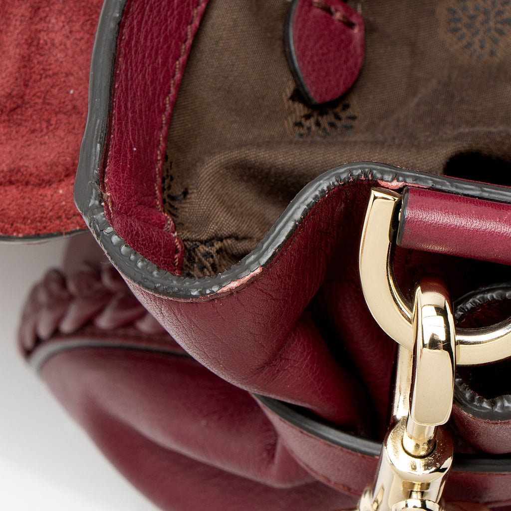 Mulberry Polished Buffalo Braided Alexa Small Crossbody