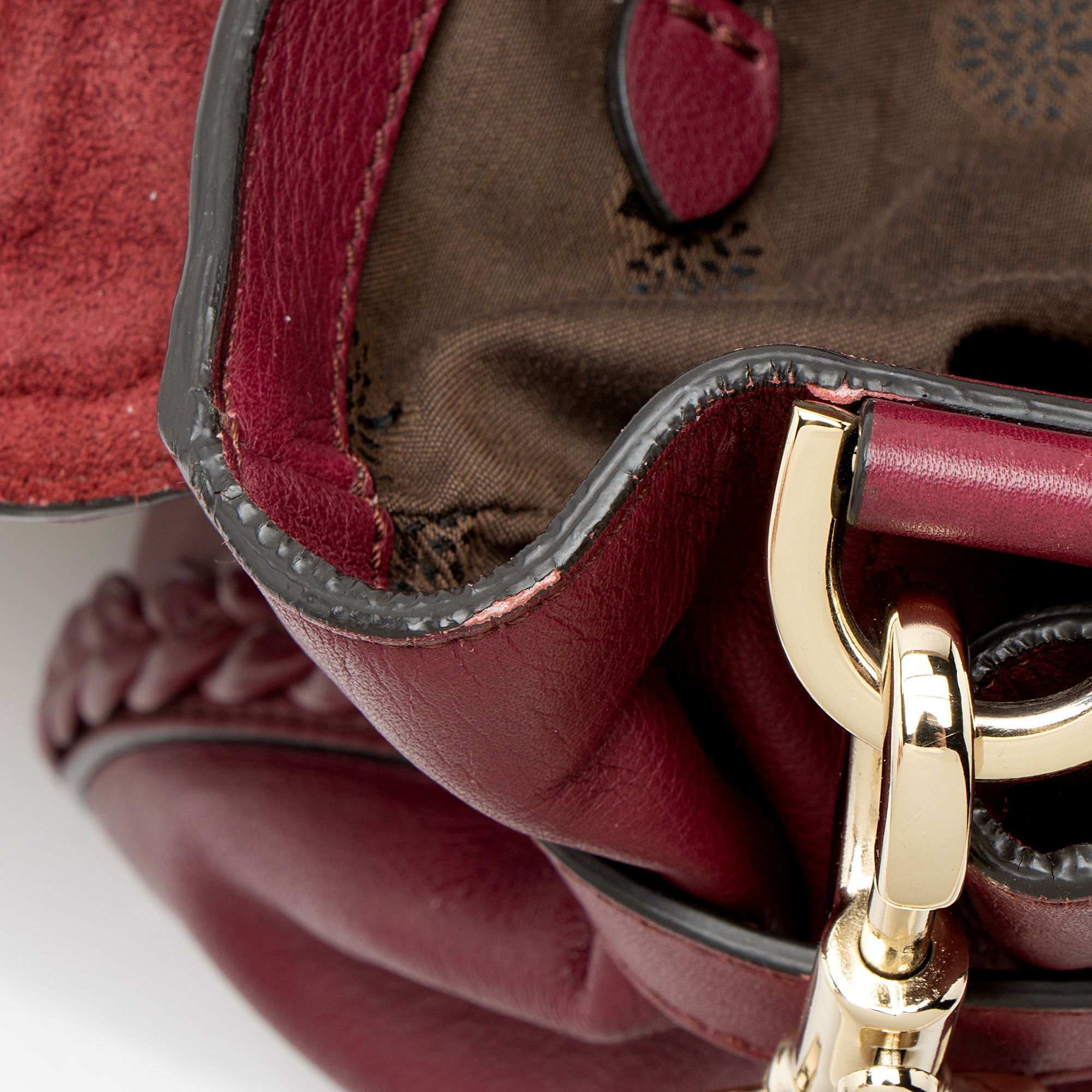 Mulberry Polished Buffalo Braided Alexa Small Crossbody