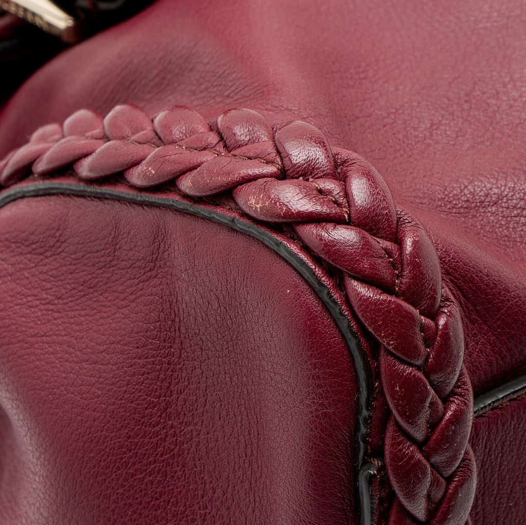 Mulberry Polished Buffalo Braided Alexa Small Crossbody