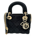 Christian Dior Lady Dior Mini Velvet 2way Handbag