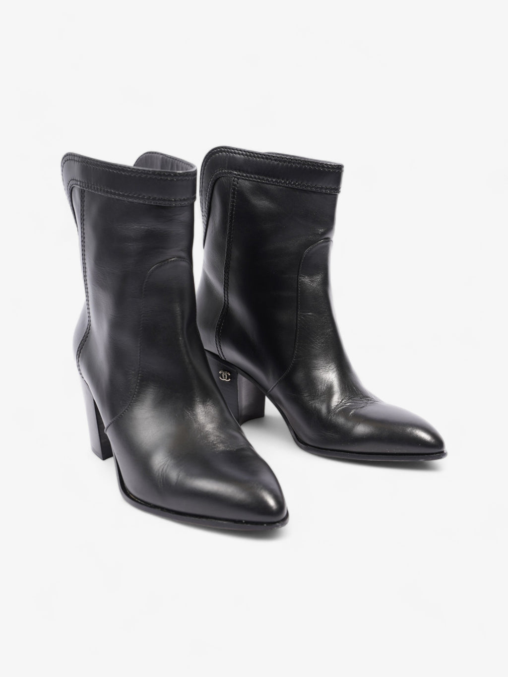 Chanel Western CC Boots 50mm Black Calfskin Leather EU 36.5 UK 3.5