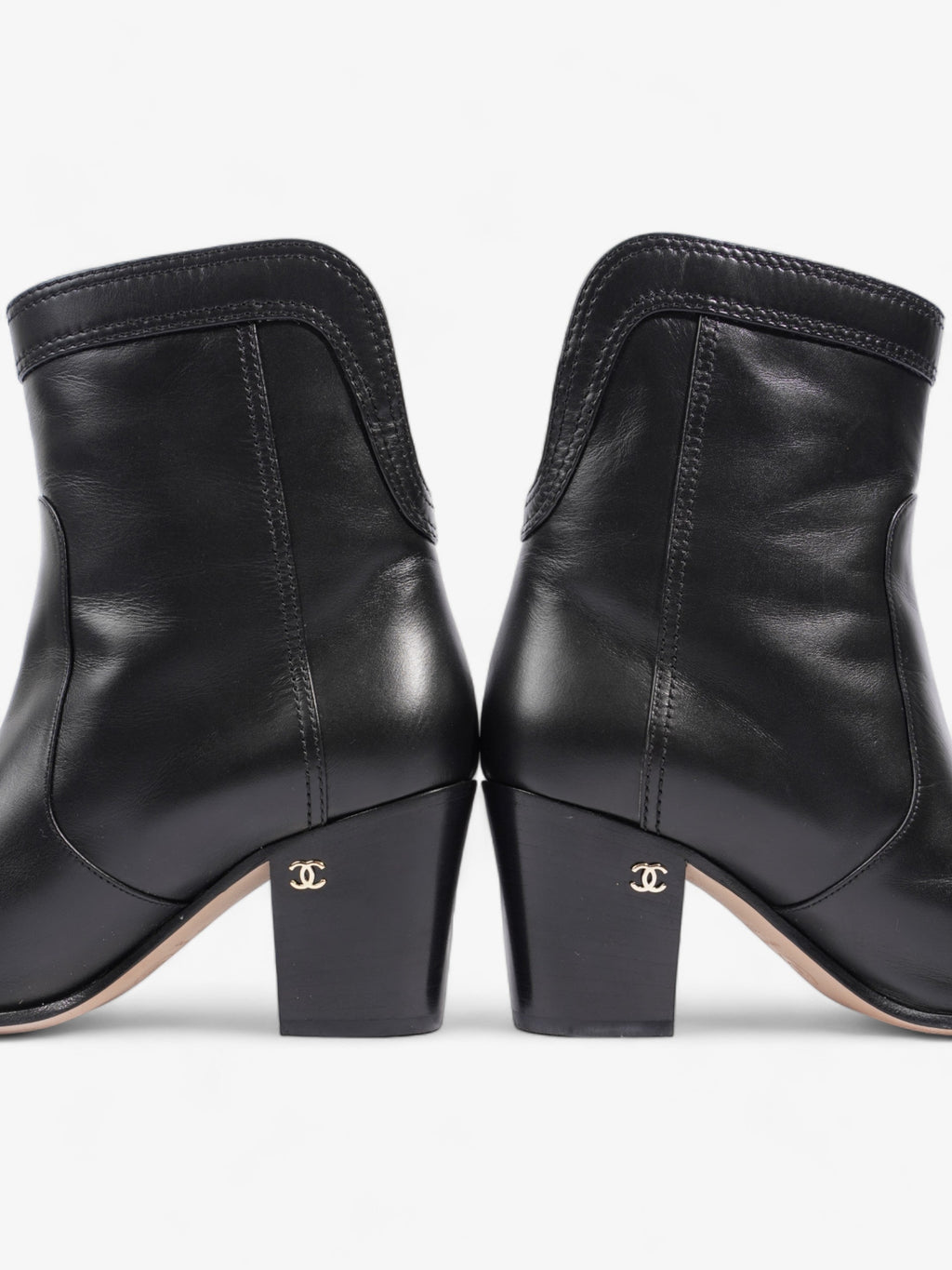 Chanel Western CC Boots 50mm Black Calfskin Leather EU 36.5 UK 3.5