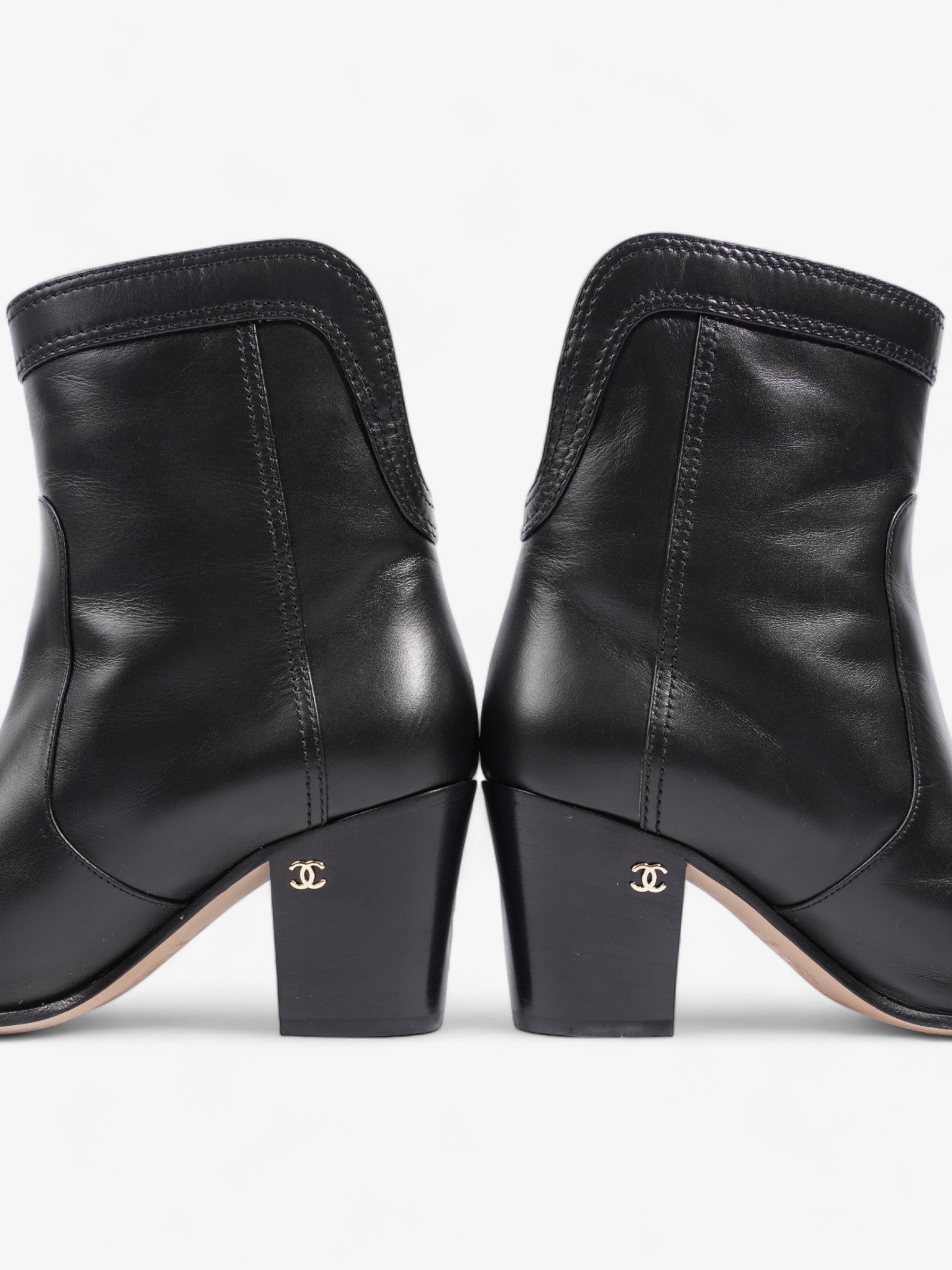 Chanel Western CC Boots 50mm Black Calfskin Leather EU 36.5 UK 3.5