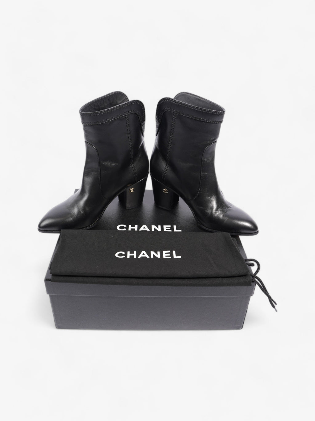Chanel Western CC Boots 50mm Black Calfskin Leather EU 36.5 UK 3.5