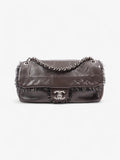 Chanel Funny Tweed Flap Bag Brown Lambskin Leather
