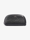 Chanel Camellia Cosmetic Pouch Black Lambskin Leather