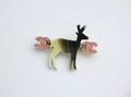 Chanel Vintage 01A Metal Dark Green Gradient Deer Brooch
