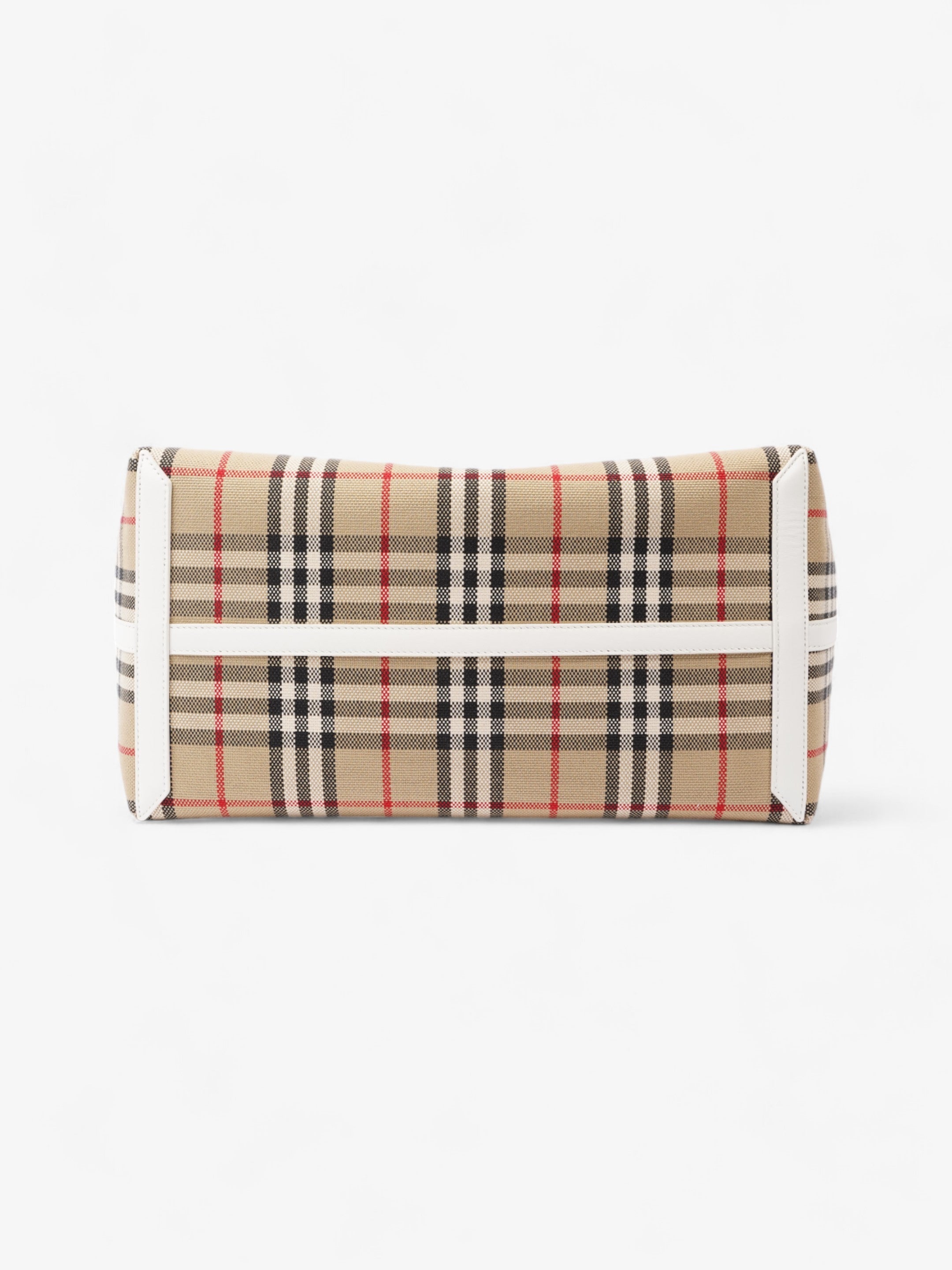Burberry London Check Tote Bag Vintage Check / White Fabric Medium