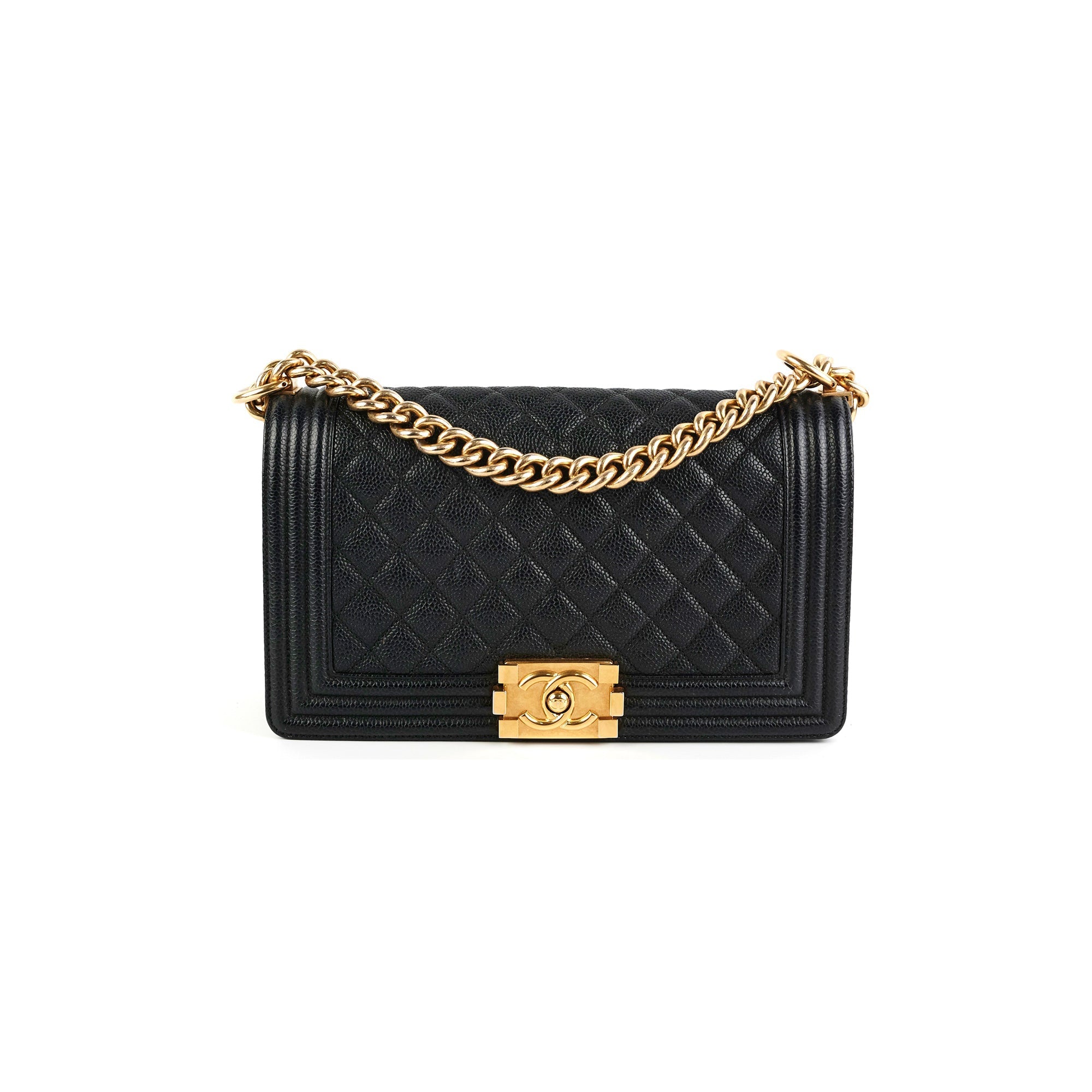 Chanel Caviar Old Medium Boy Black