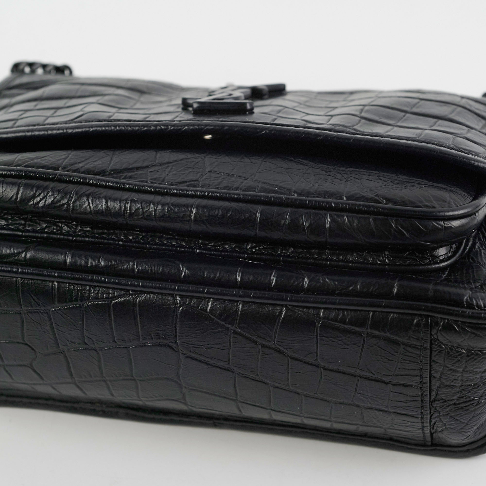 Saint Laurent Niki Baby Croc Embossed Shoulder Bag