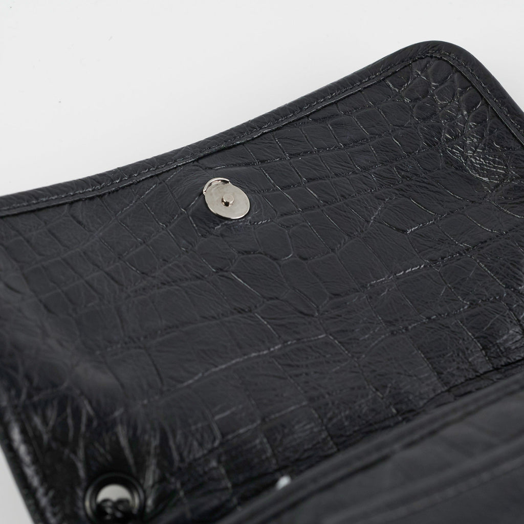 Saint Laurent Niki Baby Croc Embossed Shoulder Bag