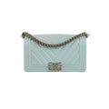 Chanel Medium Boy Bag Iridescent Celeste Blue