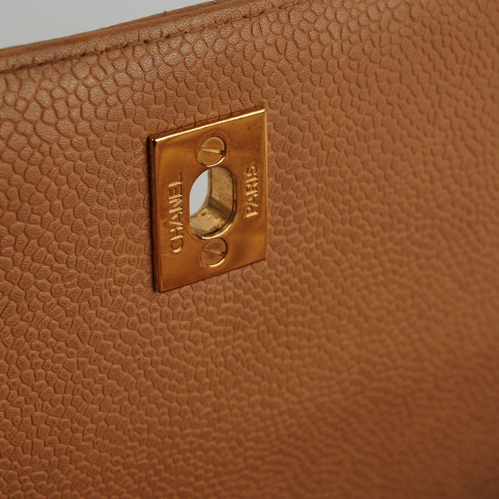 Chanel Vintage Square Caviar Beige Bag