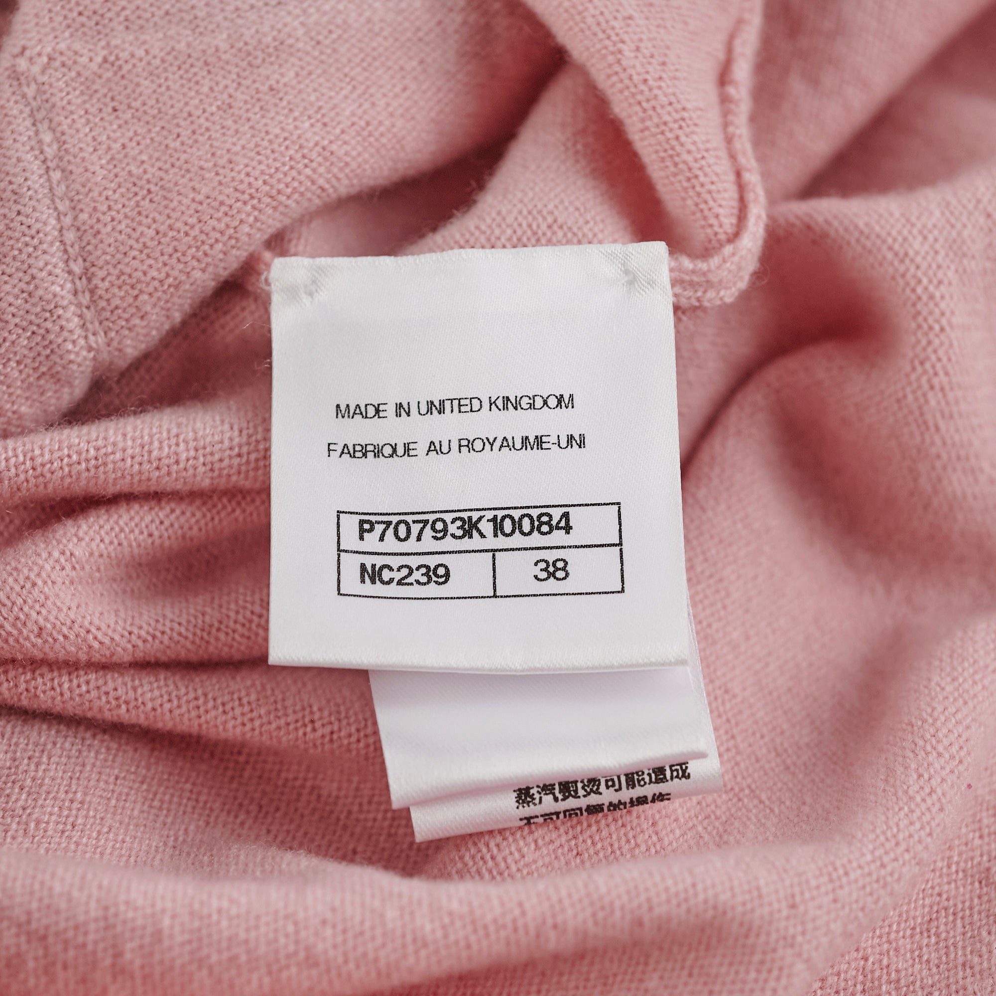 Chanel Pink Cashmere Cardigan Size EURO 38/ AU 10