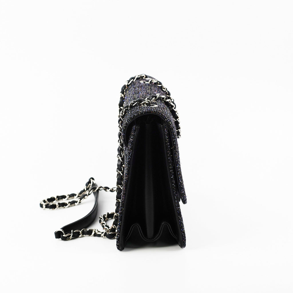 Chanel Seasonal Tweed Black Flap Bag