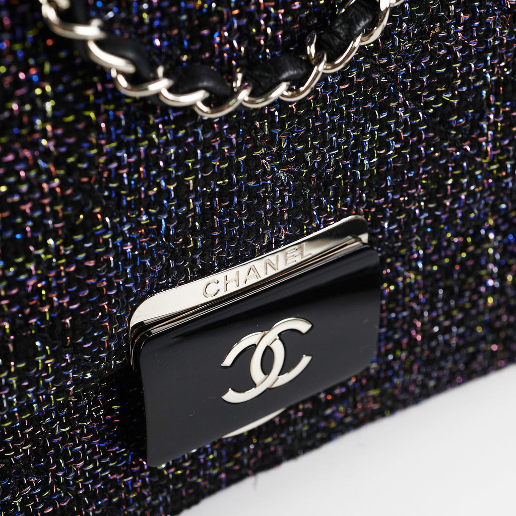 Chanel Seasonal Tweed Black Flap Bag