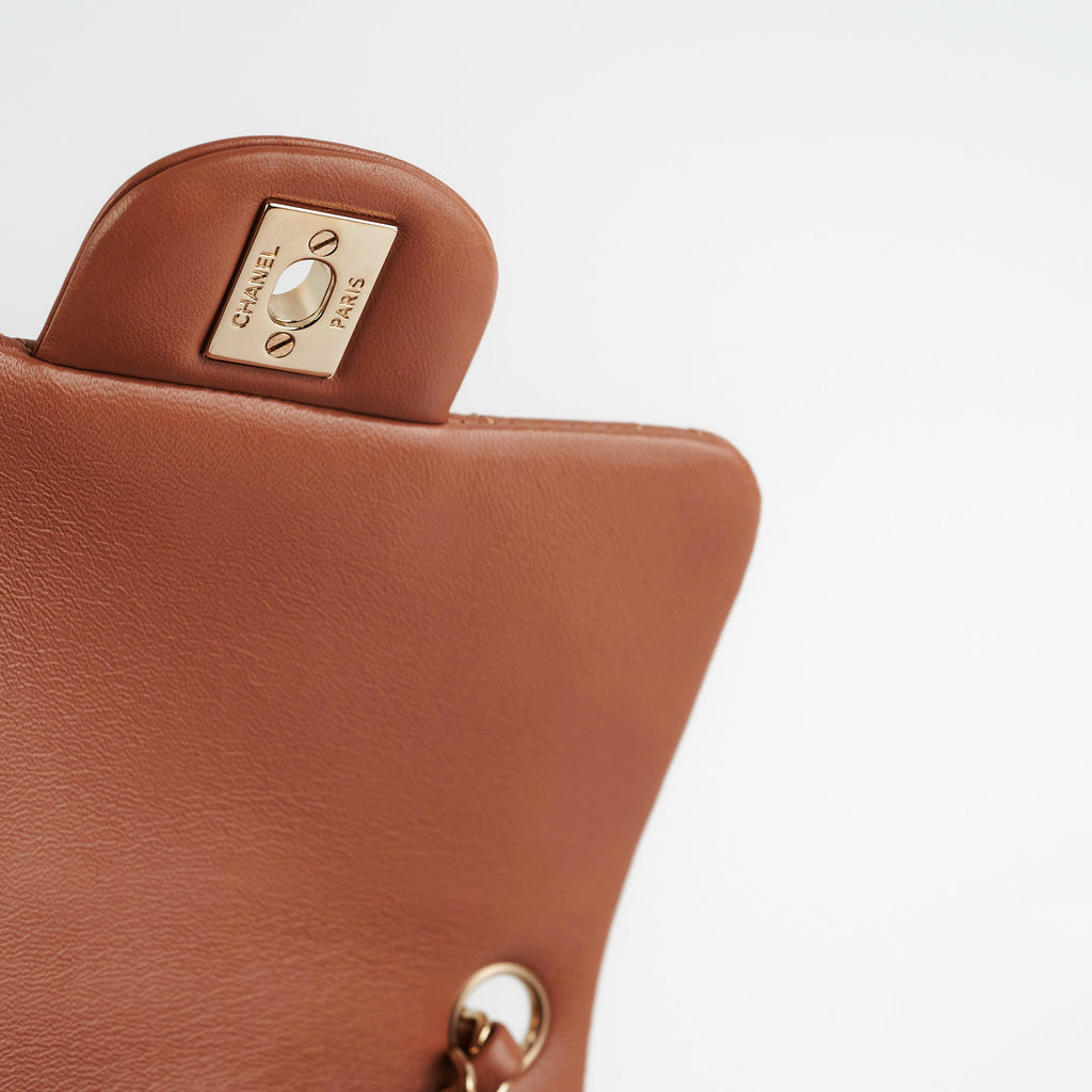 ITEM 7 - Chanel Mini Square Caramel Lambskin (Microchipped)