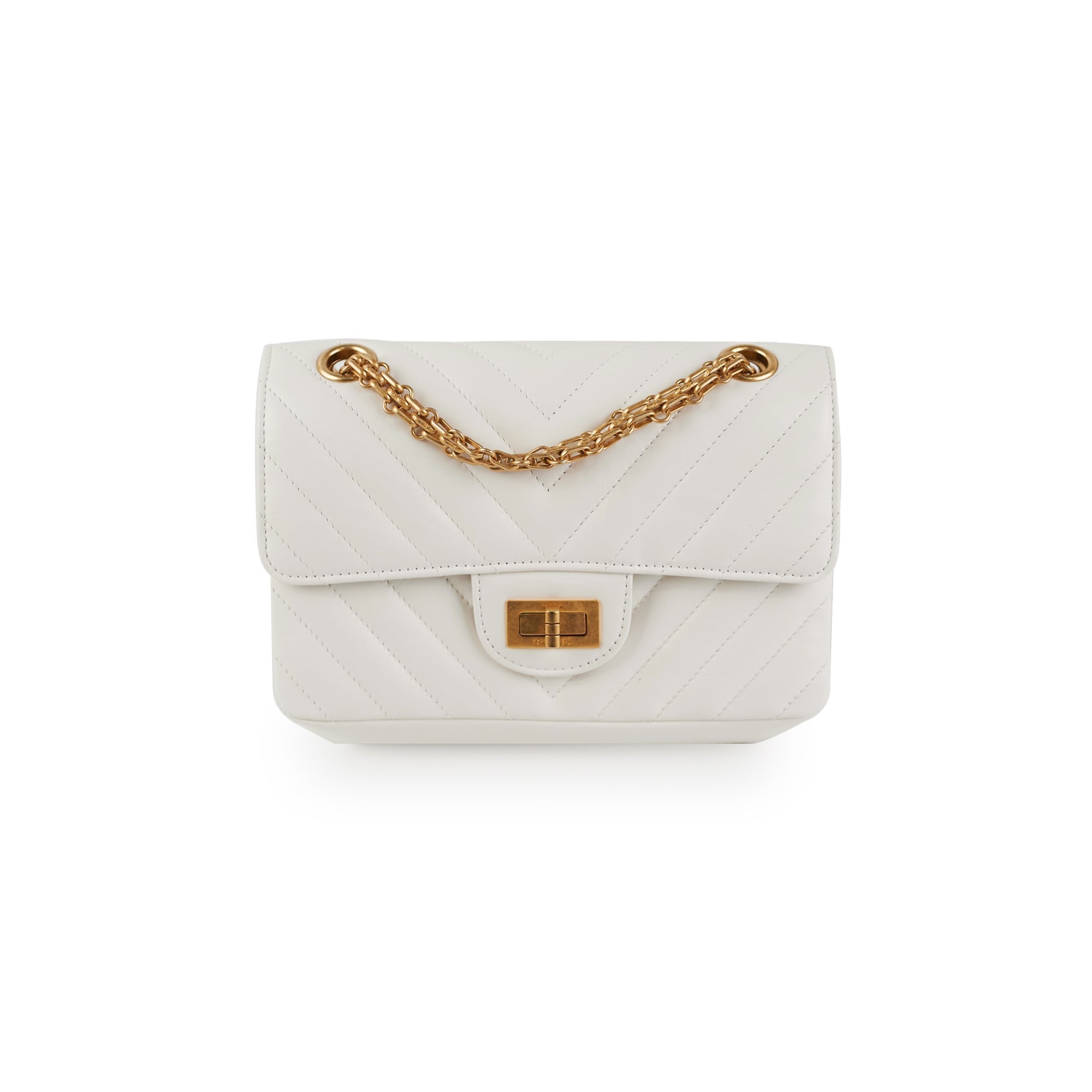 Chanel chevron Reissue Mini White