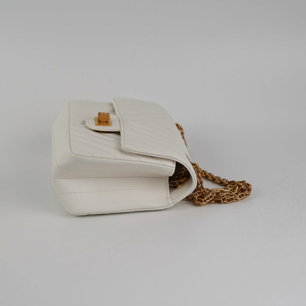 Chanel chevron Reissue Mini White
