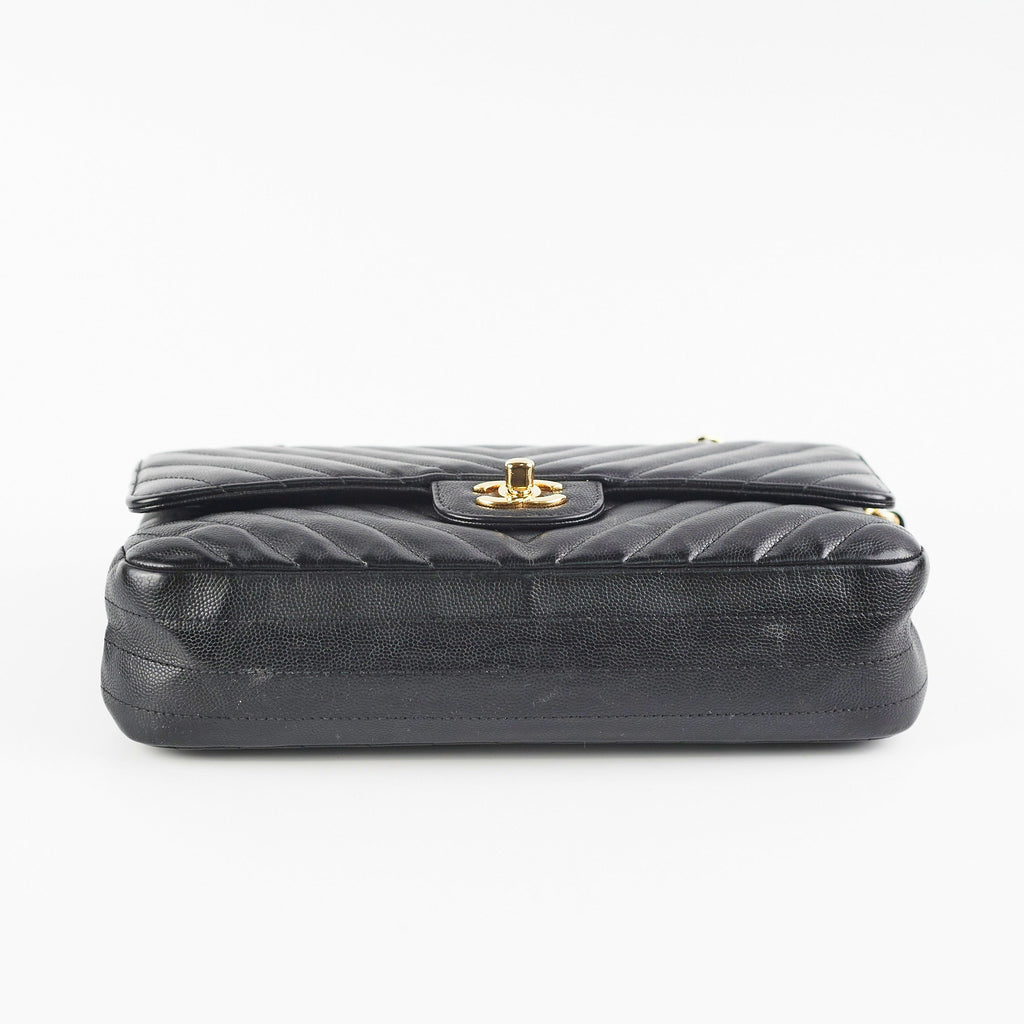Chanel Chevron Classic Medium/Large Black
