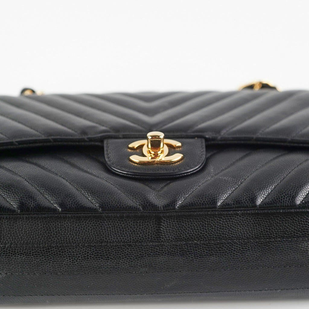 Chanel Chevron Classic Medium/Large Black