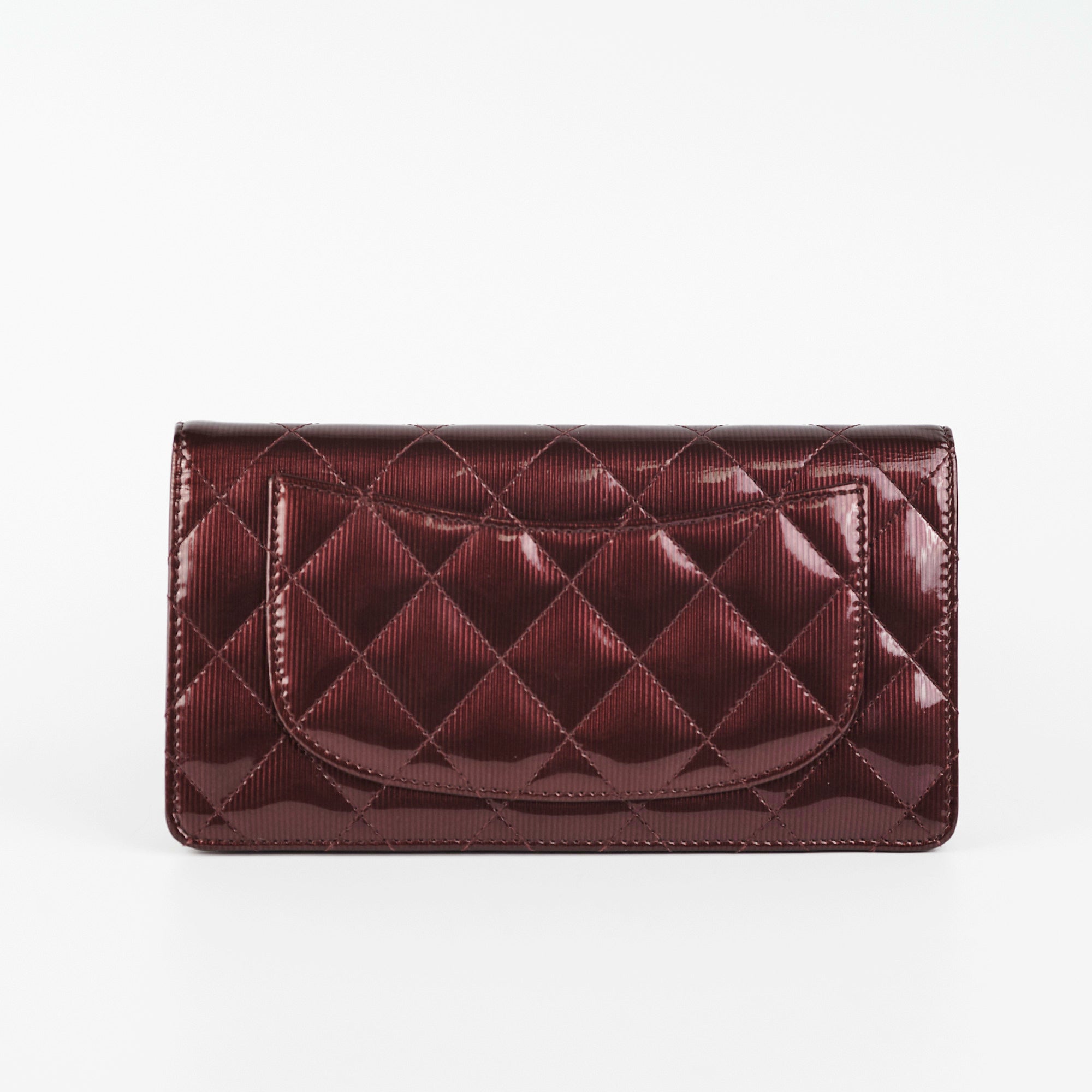 Chanel Long Wallet Patent Burgundy