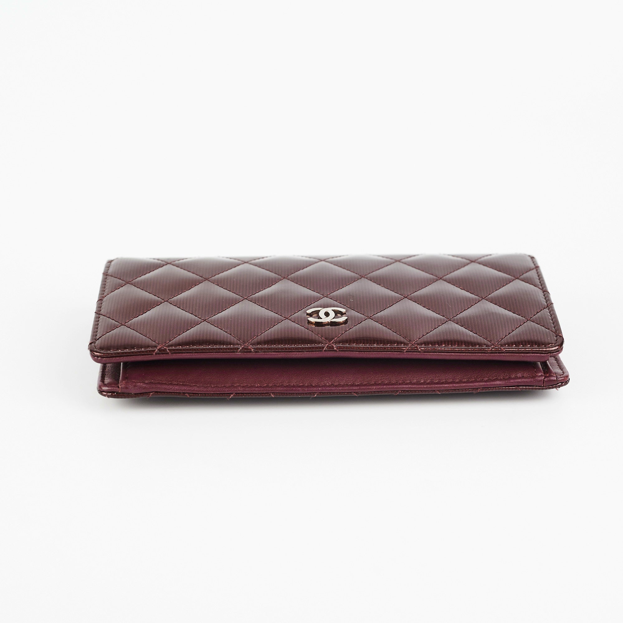 Chanel Long Wallet Patent Burgundy