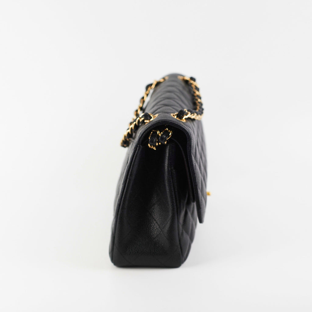 Chanel Guillted Jumbo Double Flap Black