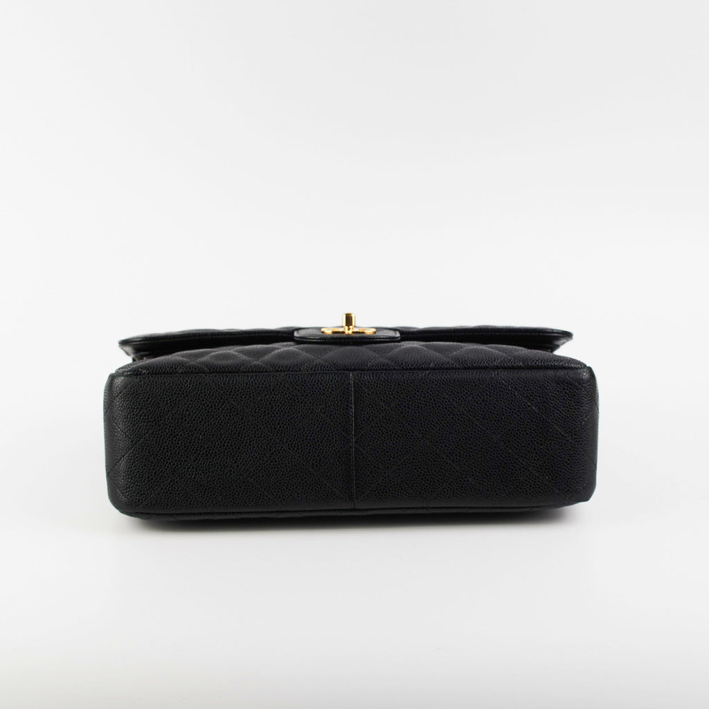 Chanel Guillted Jumbo Double Flap Black