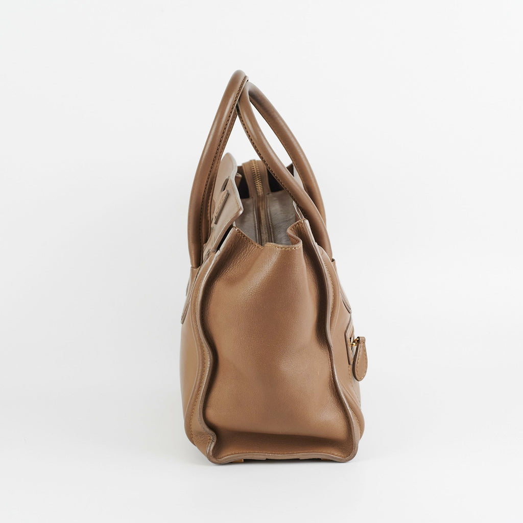 Celine Micro Luggage Taupe Tote